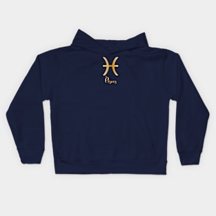 Pisces Zodiac Sign golden Kids Hoodie